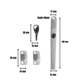 Window Locking Casement Fastener with Wooden Timber Handle – Polished Brass, Polished Chrome & White – Secure Window Latch for Timber Frames