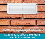 White Plastic Louvre Air Vent Cover – Adjustable Ventilation Grille with Flyscreen – Sizes 9"x3", 9"x6", 9"x9"