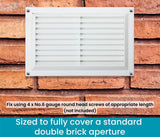 White Plastic Louvre Air Vent Cover – Adjustable Ventilation Grille with Flyscreen – Sizes 9"x3", 9"x6", 9"x9"