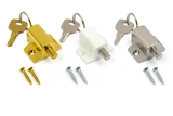 Window & Patio Lock – Electro Brass Plated, White, Silver – Secure Sliding Door & Window Catch