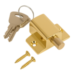 Window & Patio Lock – Electro Brass Plated, White, Silver – Secure Sliding Door & Window Catch