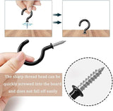 Black Shouldered Cup Hook 25mm (1 Inch) - Pack of 10 - Sisi UK Ltd