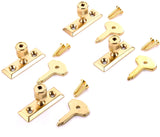 Window Stay Lock – Bright Zinc Plated & Electro Brass Plated – Secure Casement Window Catch for Ventilation & Safety