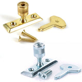 Window Stay Lock – Bright Zinc Plated & Electro Brass Plated – Secure Casement Window Catch for Ventilation & Safety