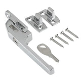 Window Locking Casement Fastener with Wooden Timber Handle – Polished Brass, Polished Chrome & White – Secure Window Latch for Timber Frames