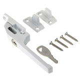 Window Locking Casement Fastener with Wooden Timber Handle – Polished Brass, Polished Chrome & White – Secure Window Latch for Timber Frames