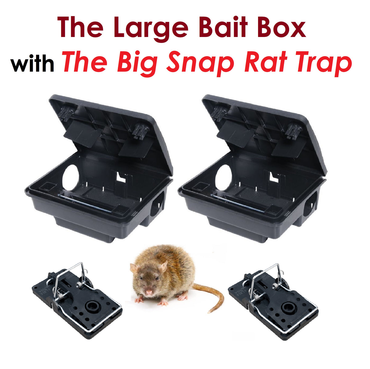 Professional Quality Rodent Bait Box Kit or Snap Trap Killer