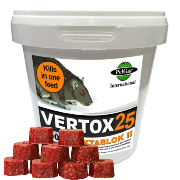 RAT POISON Single Feed Rat Mouse Mice Killer Poison Rodent Vertox Bait Blocks 300g - Sisi UK Ltd