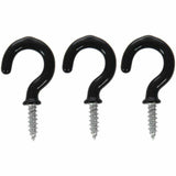 1 Inch Black Shouldered Cup Hook 25mm - Pack of 10 - Sisi UK Ltd