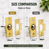 Bales Catch – 16mm & 19mm – Electro Brass (EB) or Nickel Plated (NP) Cabinet & Box Door Catch Latch
