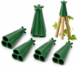 Pyramid Wigwam Cone Garden Cane Tops – Bamboo Cane Grip Top Protectors for Plant Support Sticks & Garden Canes – Pack of 5