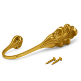Curtain Tiebacks 160mm Pair of Solid Brass – Antique Gold Wall Mounted Holdbacks for Curtains & Drapes