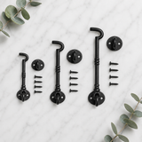 Cabin Hook Twisted Chain Hook Black Ironmongery - Decorative  for Gates, Doors, Sheds (75mm, 100mm, 150mm)