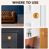 Georgian Or Victorian Escutcheon Covered and Open 32mm – Polished Brass or Polished Chrome Door Keyhole Plate