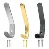 Hat & Coat Hooks Double  Aluminium – Large Pack Wall & Door Dress Robe Garment Hanger – Silver, Black, Gold