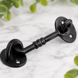 Cabin Hook Twisted Chain Hook Black Ironmongery - Decorative  for Gates, Doors, Sheds (75mm, 100mm, 150mm)