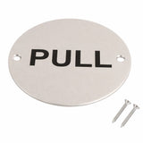 Disc Screen Printed Door Sign - Satin Aluminium Finish – 76mm Round