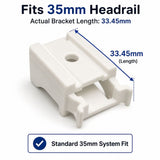 35mm Roman Blind Brackets White Pack of 2, 4 or 8 – Heavy Duty Spring Fixing Clips for 35mm Headrail – Top & Face Fix