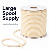 3mm Braided Rope Cord Cream – Strong Flexible Utility DIY Craft Rope for Macrame, Bundling, Garden & General Purpose Use