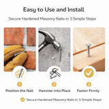 Heavy-Duty Masonry Nails – Zinc Plated - 25mm, 30mm, 40mm, 50mm, 60mm, and 75mm | Hardened Steel Wall & Concrete Fixing Nails