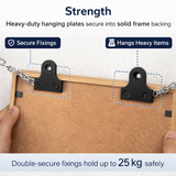 Black Plated Mirror Plates – Picture Hanging Plates 19mm 25mm 32mm 38mm 50mm Frame & Mirror Fixing Brackets