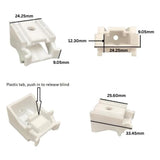 35mm Roman Blind Brackets White Pack of 2, 4 or 8 – Heavy Duty Spring Fixing Clips for 35mm Headrail – Top & Face Fix