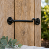 Malleable Black Cabin Hooks – Heavy-Duty Door & Gate Latches – Sizes 3", 4", 6", 8", 10", 12"