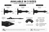 Spear Hinges Black Ironmongery – Antique Hinges - Heavy Duty Decorative Door and Gate Hinges (152mm, 225mm, 300mm)