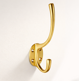 Victorian Hat & Coat Hook on Oval Backplate – Polished Brass or Polished Chrome – Traditional Wall Mounted Robe Hook