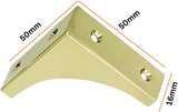 Polished Brass Corner Bracket 50mm (2inch) Heavy Duty Chest Corner Guard Protector with Fixing Screws Edge Guards for Furniture Box Table & Multiuse Pack of 4