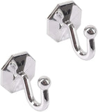 Silver Self Adhesive Tie Backs Hooks Stick On Rust Proof Drape Tassel Holders Window Drape Hold Back Pack of 2