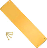 Victorian Style Polished Brass Door Push Plate 300mm x 75mm – Finger Plate for Internal Wooden Doors with Screws