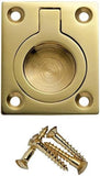 Solid Brass Flush Ring Pull Handle 50mm – Recessed Trap Door & Furniture Pull Handle for Cabinet, Cupboard & Floor Hatch