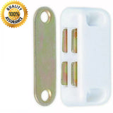 Magnetic Catch – Cabinet & Cupboard Door Latch with Strike Plate – White or Brown – Strong Hold for Kitchen, Wardrobe & Drawer
