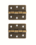 Mini Bronze Cabinet Hinges  – Pair of Decorative Miniature Hinges for Small Boxes, Drawers, Craft Projects (18mm x 16mm)