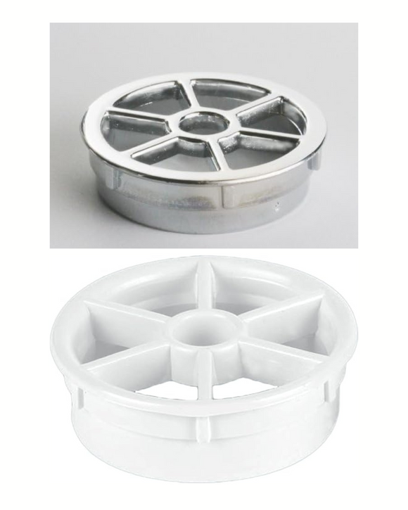 Shower Waste Top Cover – Universal Replacement Cap in White and Silver Finish (90MM)