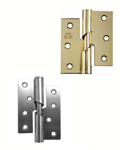 Rising Butt Hinges – Left & Right Hand – Brass Plated and Zinc Plated Door Hinges (Pack of 2 - 3" each)