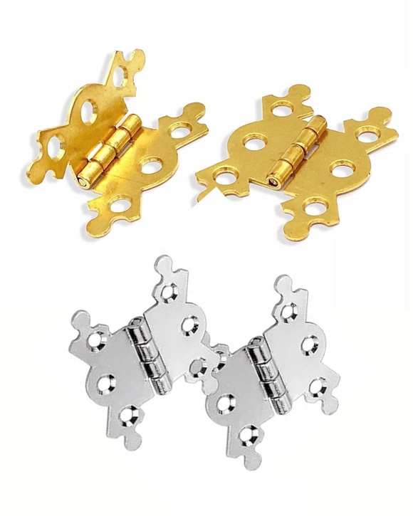 Butterfly Hinges – Brass or Chrome Finish – For Cabinets and Boxes - 40mm & 50mm