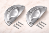 Polished Brass / Chrome 85mm Door Cabinet Cup Shell for Pull Handle Kitchen Cupboard Bin Cup Handles Cup Pulls Drawer Handles Shell Cup Pull Handles for Cabinets Pack of 2.