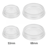 Plastic Caster Cups – Clear & Brown – 53mm & 68mm Furniture Leg Floor Protectors | Non-Slip Chair, Sofa & Bed Cups