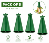 Pyramid Wigwam Cone Garden Cane Tops – Bamboo Cane Grip Top Protectors for Plant Support Sticks & Garden Canes – Pack of 5
