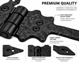 Spear Hinges Black Ironmongery – Antique Hinges - Heavy Duty Decorative Door and Gate Hinges (152mm, 225mm, 300mm)