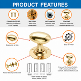 Solid Brass 65mm Victorian Style Oval Mortice Door Knob Set – Traditional Antique Pair for Internal & External Doors