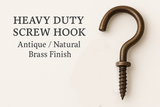 Cup Hooks Antique Bronze  – Screw-In Metal Wall Hooks for Mugs, Keys, Lights & Storage – Rustic Heavy Duty Finish