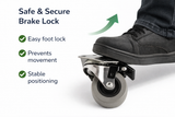 Swivel Castor Wheels 50mm Heavy Duty Rubber Caster Set of 4 with Brake – Furniture, Trolley & Workbench Wheels