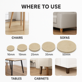 Felt Pads for Furniture – 16mm, 19mm, 25mm, 35mm, 50mm – Protect Floors & Prevent Scratches