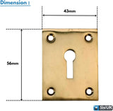 Keyhole Cover Solid Brass 43mm x 56mm Keyhole Cover Plate Covered Escutcheon with Polished Brass Finish for Door Lock Protection sold in singles