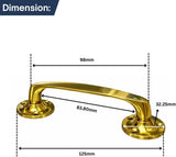 Brass Door Pull Handle 125mm Heavy Duty  (5") – Vintage Victorian Style Cabinet & Cupboard Drawer Handle – Pack of 1