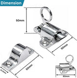 Fanlight Window Catch 65mm Spring Loaded Pull Ring Latch – Skylight Cabinet Wardrobe Window Fastener – Polished Brass or Chrome