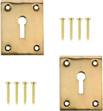 Keyhole Cover Solid Brass 43mm x 56mm Keyhole Cover Plate Covered Escutcheon with Polished Brass Finish for Door Lock Protection sold in singles